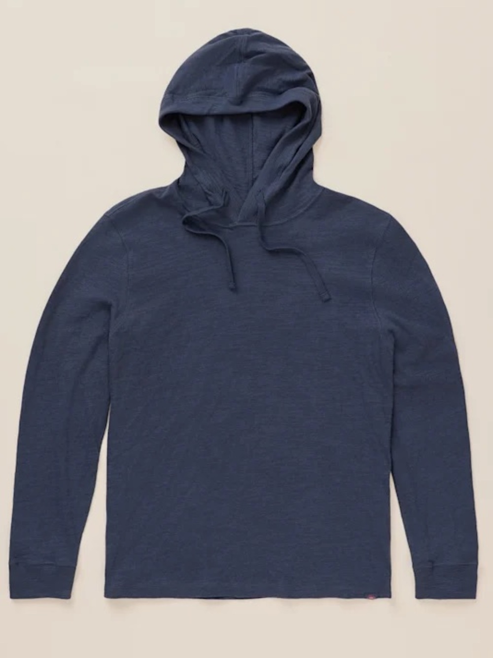 Faherty Sunwashed Organic Hoodie in Blue Nights Deep Navy L Large Slub Knit